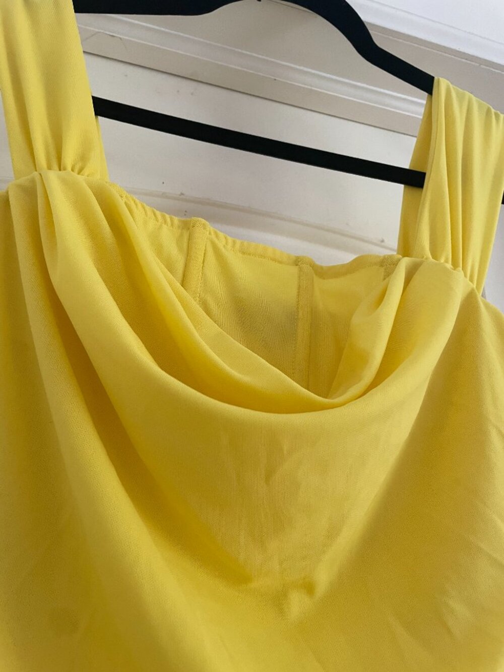 NWT STAUD Stormi Maxi Gown Yellow Off Shoulder Corset Bodice Dress Small - Picture 5 of 6